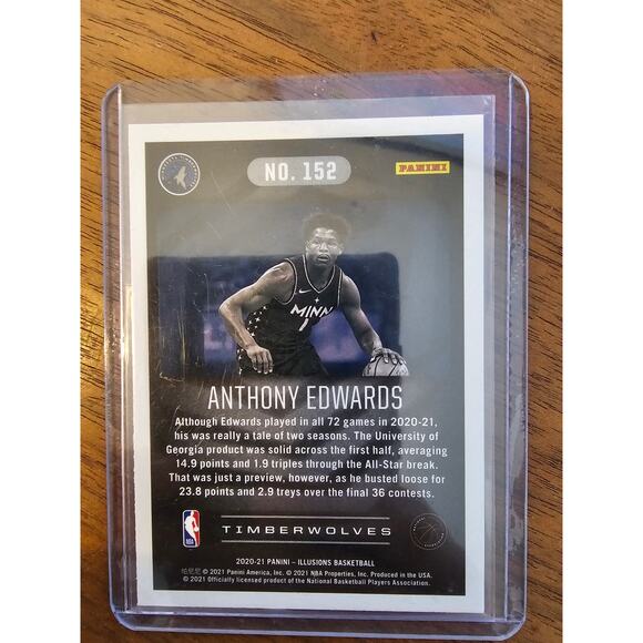 Anthony Edwards 2020-2021 Panini Illusions #152 - Rookie - Timberwolves - NBA - Picture 2 of 2